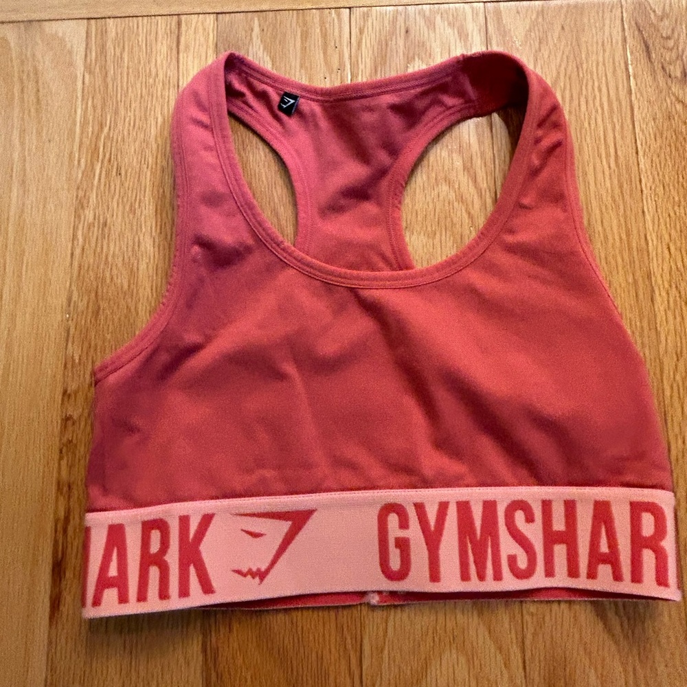 Gymshark red/coral logo band sports bra | S